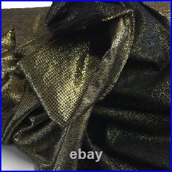 10m VINTAGE Fine Silk Boucle Metallic Gold Black Fabric Textile 80s Dress Coat