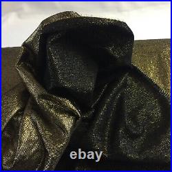 10m VINTAGE Fine Silk Boucle Metallic Gold Black Fabric Textile 80s Dress Coat