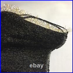 10m VINTAGE Fine Silk Boucle Metallic Gold Black Fabric Textile 80s Dress Coat