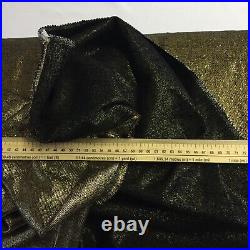 10m VINTAGE Fine Silk Boucle Metallic Gold Black Fabric Textile 80s Dress Coat