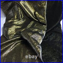 10m VINTAGE Fine Silk Boucle Metallic Gold Black Fabric Textile 80s Dress Coat