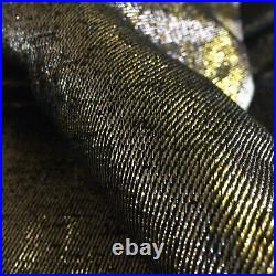 10m VINTAGE Fine Silk Boucle Metallic Gold Black Fabric Textile 80s Dress Coat