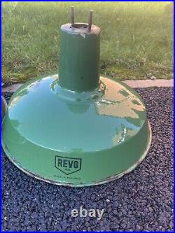 12X Revo Industrial Light Shade Enamel Green 14 Inch Cream Metal Retro Lamp