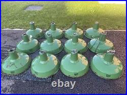 12X Revo Industrial Light Shade Enamel Green 14 Inch Cream Metal Retro Lamp