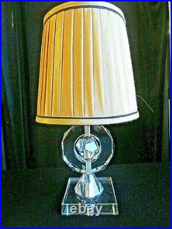 1960's ORIGINAL RETRO VINTAGE CRYSTAL LAMP, LIGHT AND SHADE