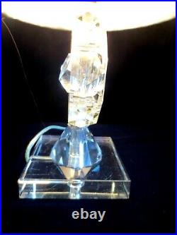 1960's ORIGINAL RETRO VINTAGE CRYSTAL LAMP, LIGHT AND SHADE