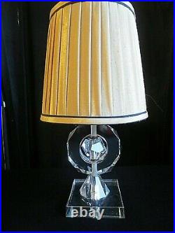 1960's ORIGINAL RETRO VINTAGE CRYSTAL LAMP, LIGHT AND SHADE