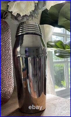 1970's Astonishing Cocktail Shaker Guy Degrenne Stainless Mcm Mod Retro Cool