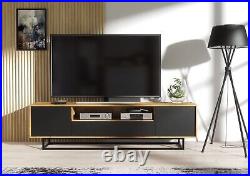 200cm Loft Retro Industrial TV Unit Stand Vintage Oak Cabinet Cupboard Sideboard