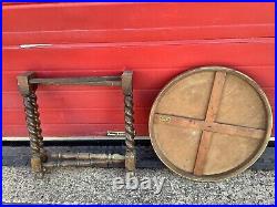 23 Kinco Brass Top Folding Table, Retro Collectable Spindle Legs, Rare