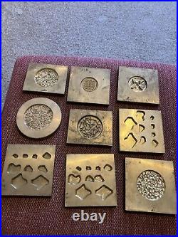 29 Brass Retro Industrial Biscuit/confectionary Moulds (master) Display