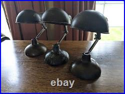 3 X Mid Century METEK Articulate Travel Vintage Retro Desk Lamp Table Light