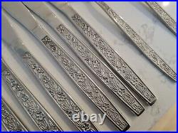 44 X Vintage Retro Stainless Steel Cutlery Set Canteen Floral 70s 60s 80s