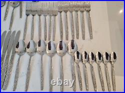 44 X Vintage Retro Stainless Steel Cutlery Set Canteen Floral 70s 60s 80s