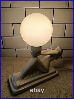 80s Post Modern Art Deco Insp Memphis Lamp Mermaid Globe Light Retro