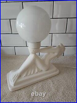 80s Post Modern Art Deco Insp Memphis Lamp Mermaid Globe Light Retro