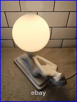 80s Post Modern Art Deco Insp Memphis Lamp Mermaid Globe Light Retro