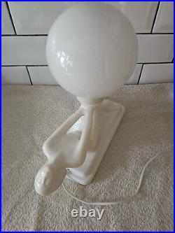 80s Post Modern Art Deco Insp Memphis Lamp Mermaid Globe Light Retro