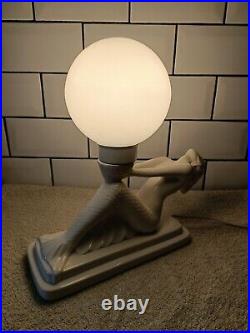 80s Post Modern Art Deco Insp Memphis Lamp Mermaid Globe Light Retro