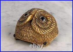 Antique Musical Bell Owl Metal Service Store Hotel Desk Art Decor Rare Old 20th