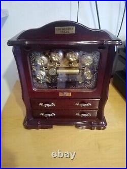 Antique Vintage Gorham sankyo Cylinder Music Jewellery Box With Striking Bells