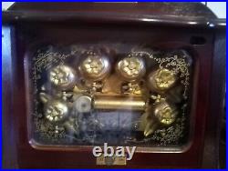 Antique Vintage Gorham sankyo Cylinder Music Jewellery Box With Striking Bells