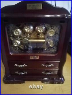 Antique Vintage Gorham sankyo Cylinder Music Jewellery Box With Striking Bells