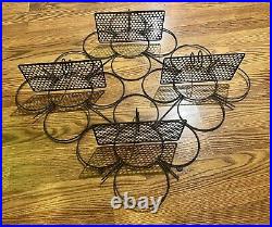 Atomic Mid Century Abstract Geometric Wall Hanging 4 Shelf Mesh Retro Vintage