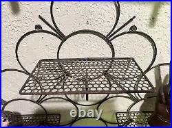 Atomic Mid Century Abstract Geometric Wall Hanging 4 Shelf Mesh Retro Vintage