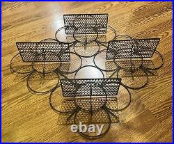 Atomic Mid Century Abstract Geometric Wall Hanging 4 Shelf Mesh Retro Vintage