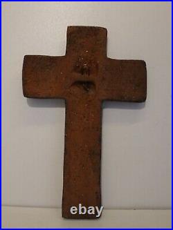 BELGIUM RETRO VINTAGE CERAMIC CRUCIFIX 1960s PERIGNEM AMPHORA BRUGES VANDEWEGHE