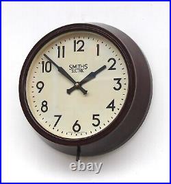 BRITISH 1950s SMITHS Midcentury Vintage Industrial Factory Bakelite Wall Clock