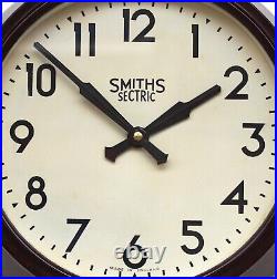 BRITISH 1950s SMITHS Midcentury Vintage Industrial Factory Bakelite Wall Clock