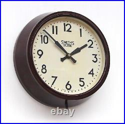 BRITISH 1950s SMITHS Midcentury Vintage Industrial Factory Bakelite Wall Clock