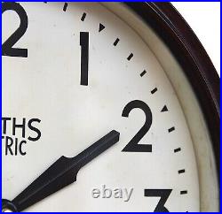 BRITISH 1950s SMITHS Midcentury Vintage Industrial Factory Bakelite Wall Clock