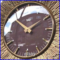 BRUTALIST Vintage EAST GERMAN 1960s Midcentury Wall Clock Lounge Decorative