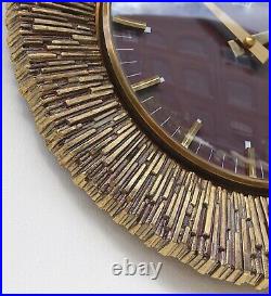 BRUTALIST Vintage EAST GERMAN 1960s Midcentury Wall Clock Lounge Decorative