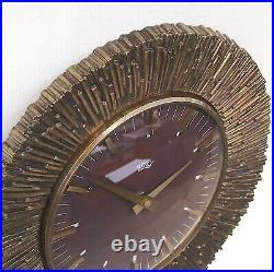 BRUTALIST Vintage EAST GERMAN 1960s Midcentury Wall Clock Lounge Decorative