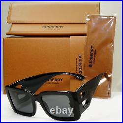 Bvrberry Sunglasses Oversized Black Large Square Classic Logo B 4312 3001/87 NEW