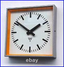 CZECH 1970s Vintage Wall Clock Eastern Bloc Midcentury Retro Industrial Factory