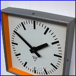 CZECH 1970s Vintage Wall Clock Eastern Bloc Midcentury Retro Industrial Factory