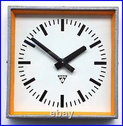 CZECH 1970s Vintage Wall Clock Eastern Bloc Midcentury Retro Industrial Factory