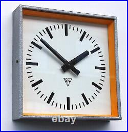 CZECH 1970s Vintage Wall Clock Eastern Bloc Midcentury Retro Industrial Factory