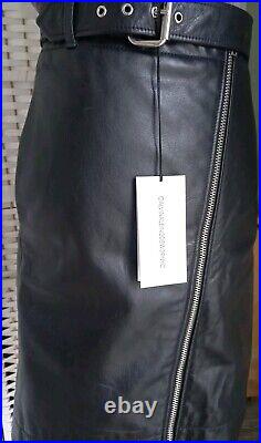 CalvinKlein205W39NYC Black Leather Skirt Designer Runway Collection