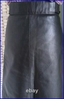 CalvinKlein205W39NYC Black Leather Skirt Designer Runway Collection