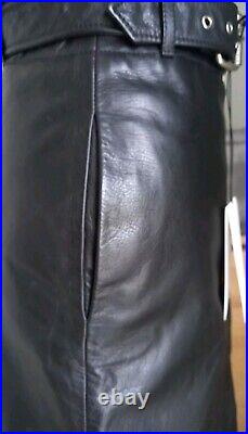 CalvinKlein205W39NYC Black Leather Skirt Designer Runway Collection