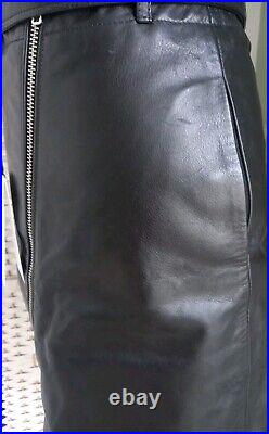 CalvinKlein205W39NYC Black Leather Skirt Designer Runway Collection