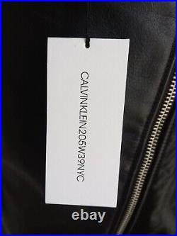 CalvinKlein205W39NYC Black Leather Skirt Designer Runway Collection