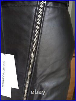 CalvinKlein205W39NYC Black Leather Skirt Designer Runway Collection