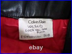 CalvinKlein205W39NYC Black Leather Skirt Designer Runway Collection